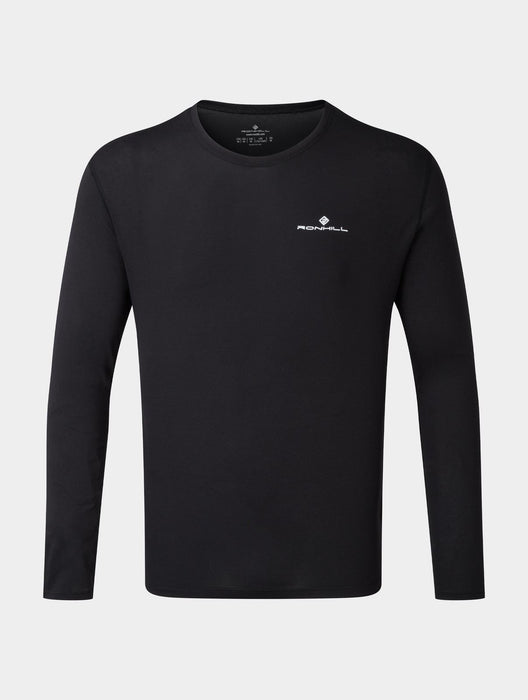 Ronhill Mens Core L/S Training Running Top Lightweight Fast Dry - Black / White