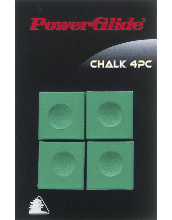 Powerglide Snooker & Pool Accessories Cue Green Chalk Four Piece x 3 Pack