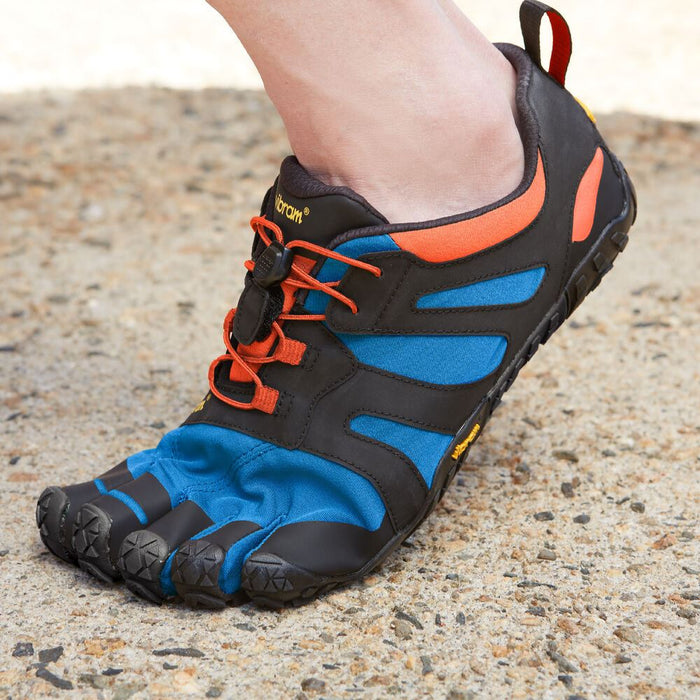 Vibram V-Trail 2.0 Mens Mega Grip Five Fingers Barefoot Feel Shoes Trainers - Blue/Orange