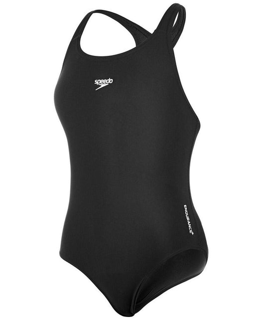Speedo Essential Endurance+ Medalist Junior Girls Swimming Costume BlackFITNESS360