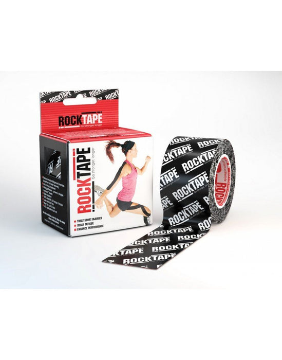 Rocktape Strong Adhesive Kinesiology Tape Patterned Roll - Black Logo